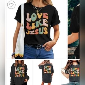 Black 'Love Like Jesus' Graphic T-Shirt Size Medium